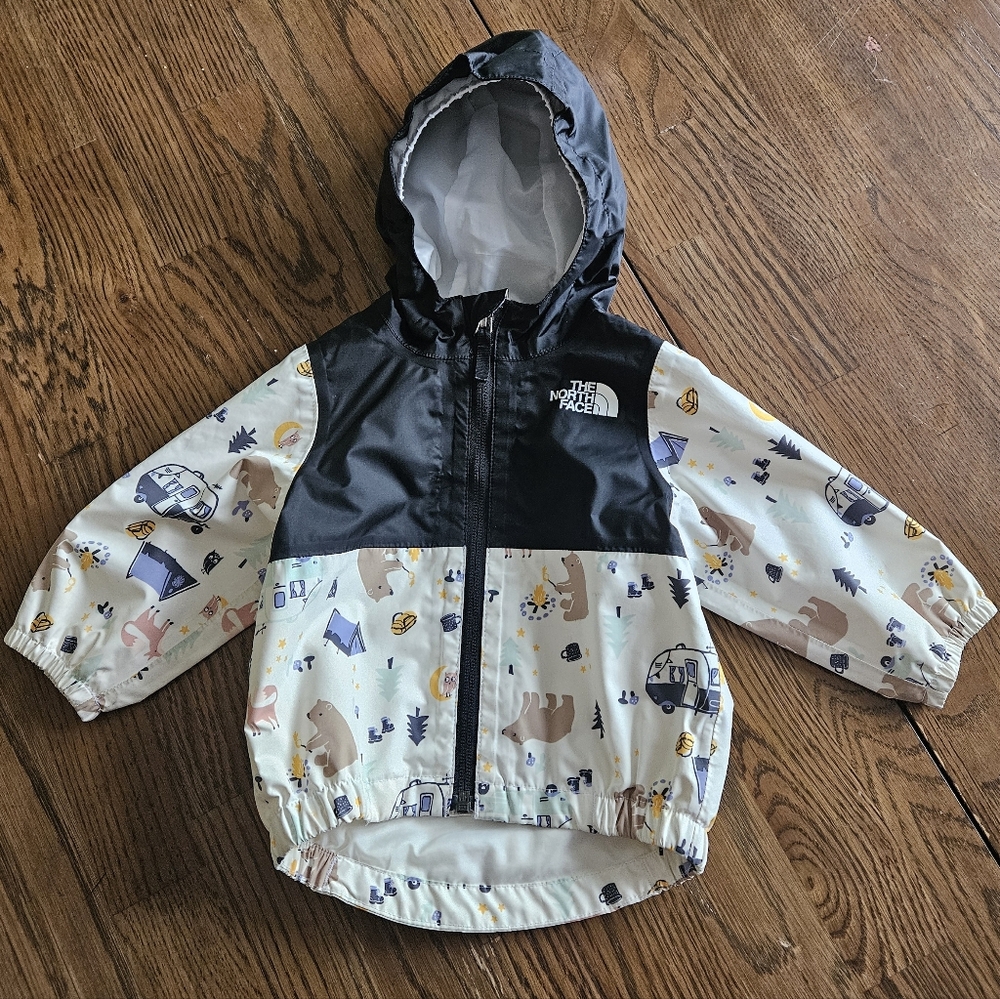 The North Face Infant 3-6 Mo Zipline Zip-Up Rain Jacket Camping Print
